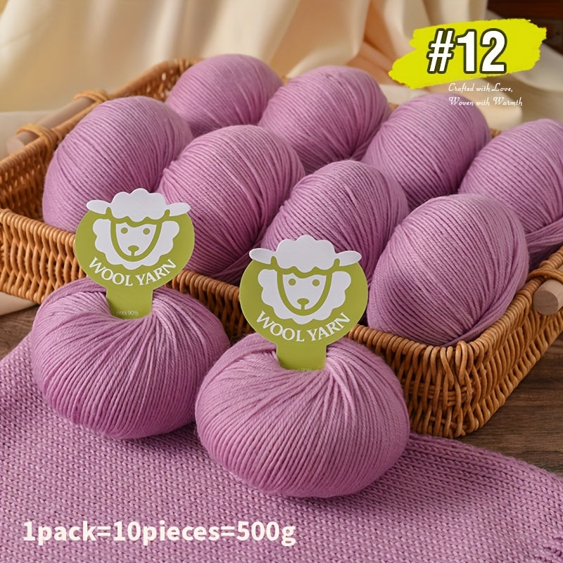 New Sheep Premium Wool Yarn 10 Balls 500g Knitting Kit