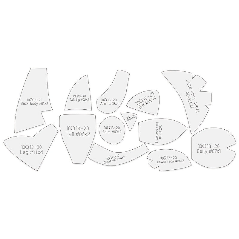 13pcs Fox Making PET Sewing Templates DIY Sitting Fox Shape Pattern Quilting Stencils Handmade Sewing Tools Template Handcrafted Decoration Birthday Holiday Gifts