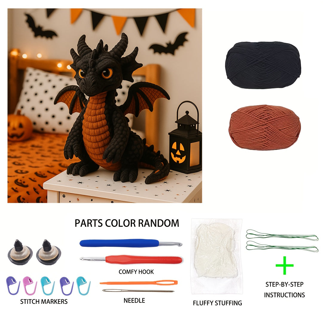 Materia Dragon Amigurumi Crochet Kit With Tools And Pendant