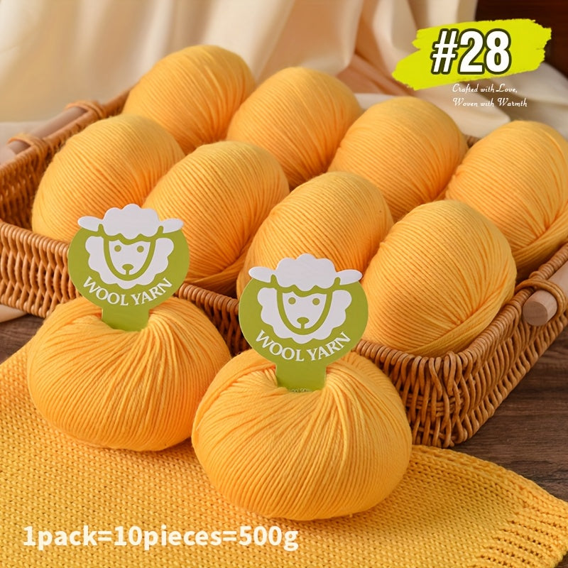 New Sheep Premium Wool Yarn 10 Balls 500g Knitting Kit