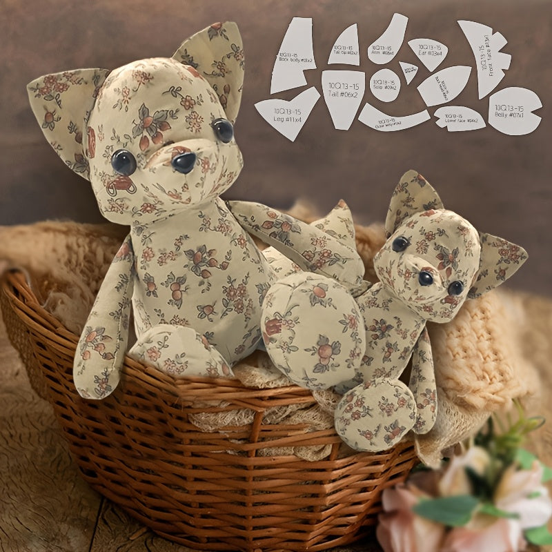 13pcs Fox Making PET Sewing Templates DIY Sitting Fox Shape Pattern Quilting Stencils Handmade Sewing Tools Template Handcrafted Decoration Birthday Holiday Gifts