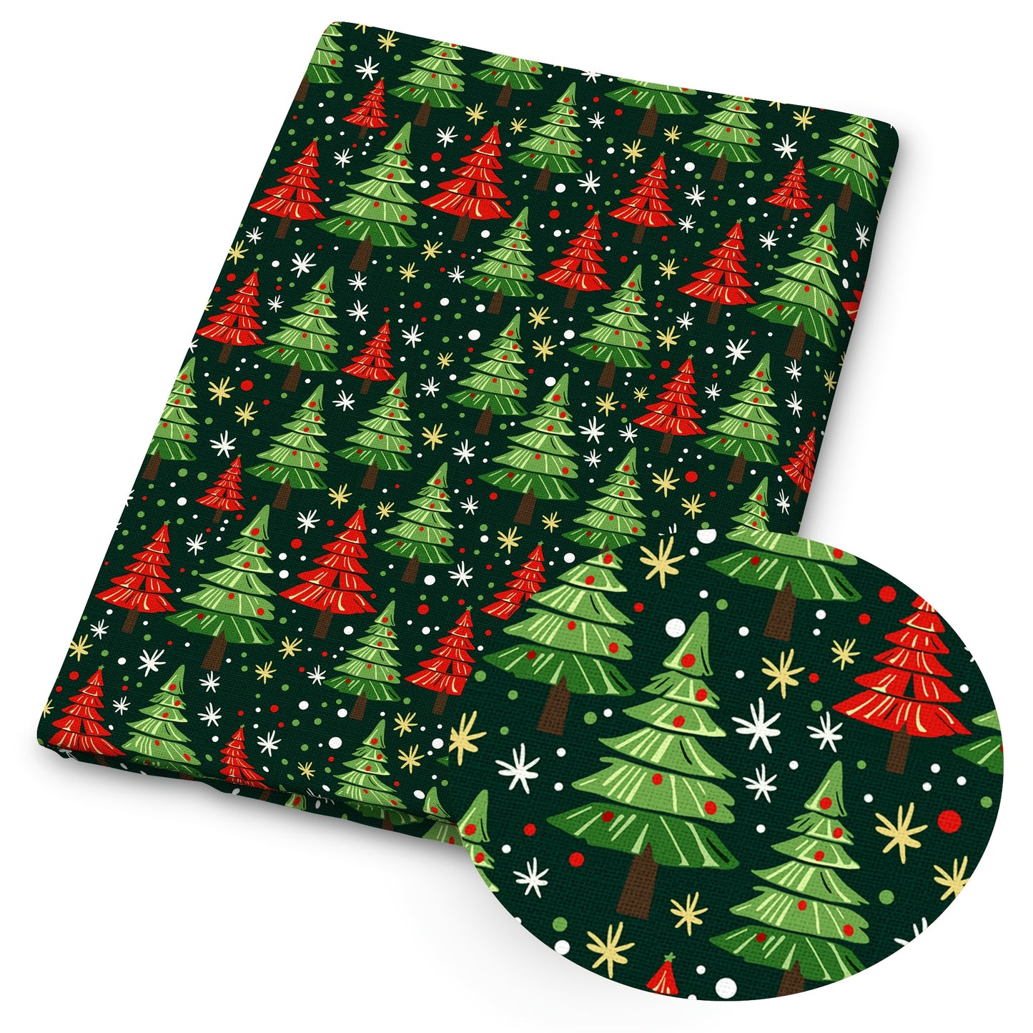 Polyester Fabric Sheet Precut Plaid Snowflakes Deer Truck