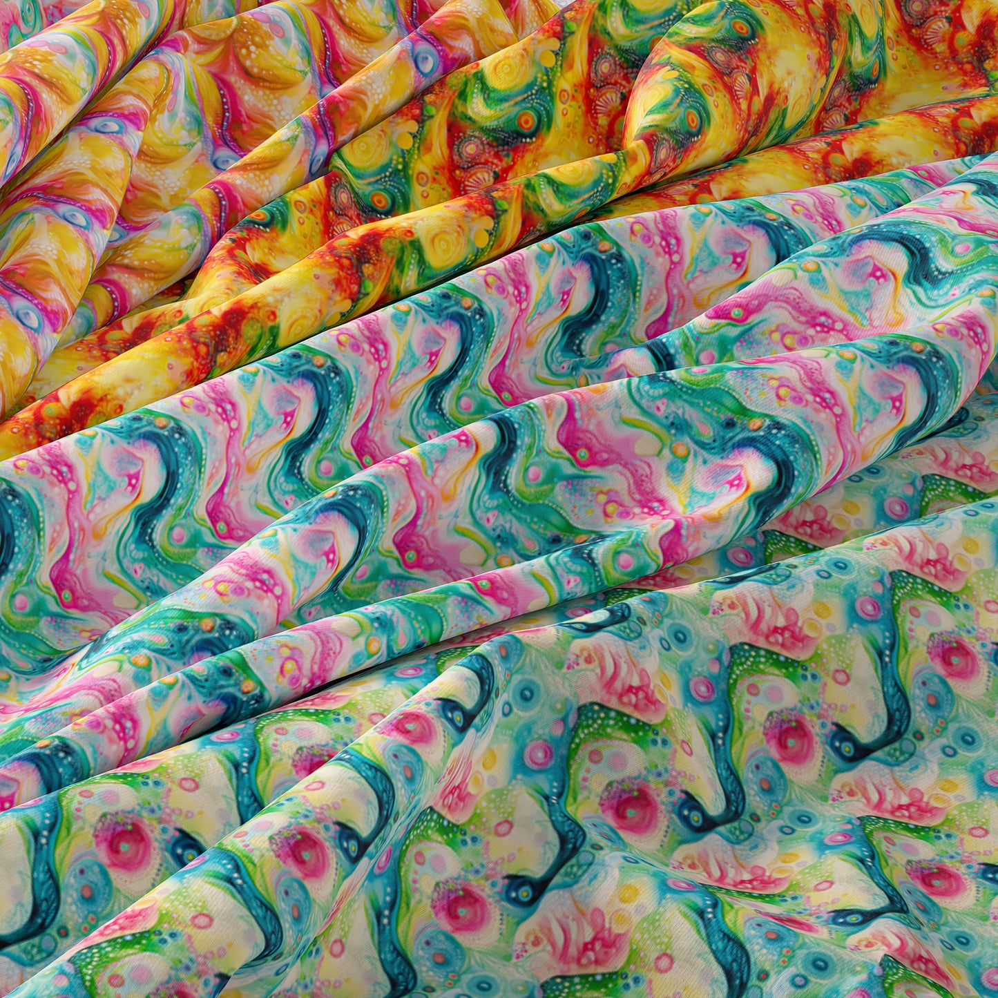 Abstract Fabric Bundles 12 Design Styles Polyester Patchwork