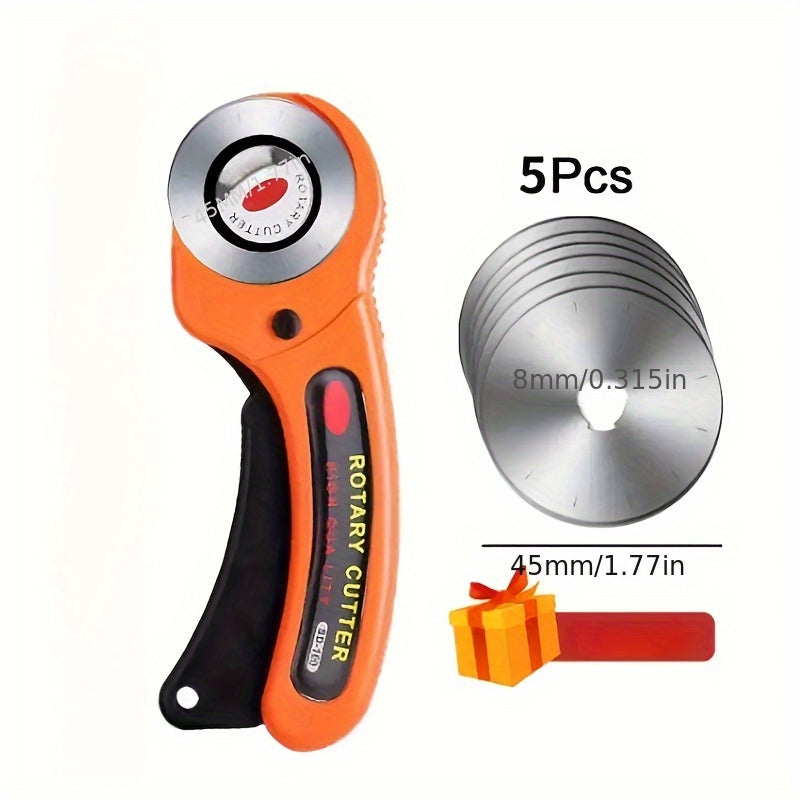 Rotary Cutter With Extra Blades For Fabric And Quilting