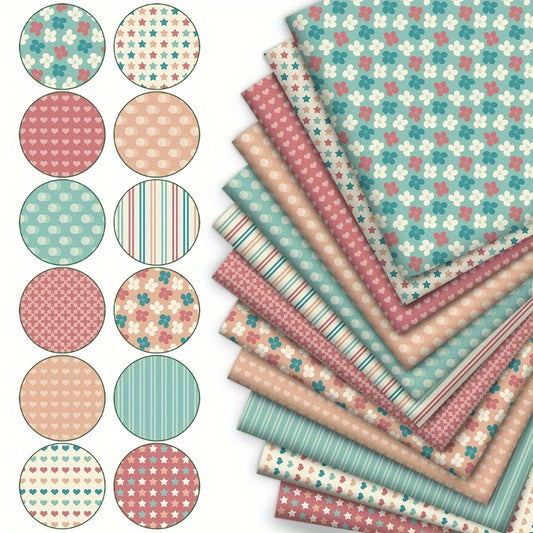 Pre Cut Patchwork Squares 12pcs for Quilting and Crafts